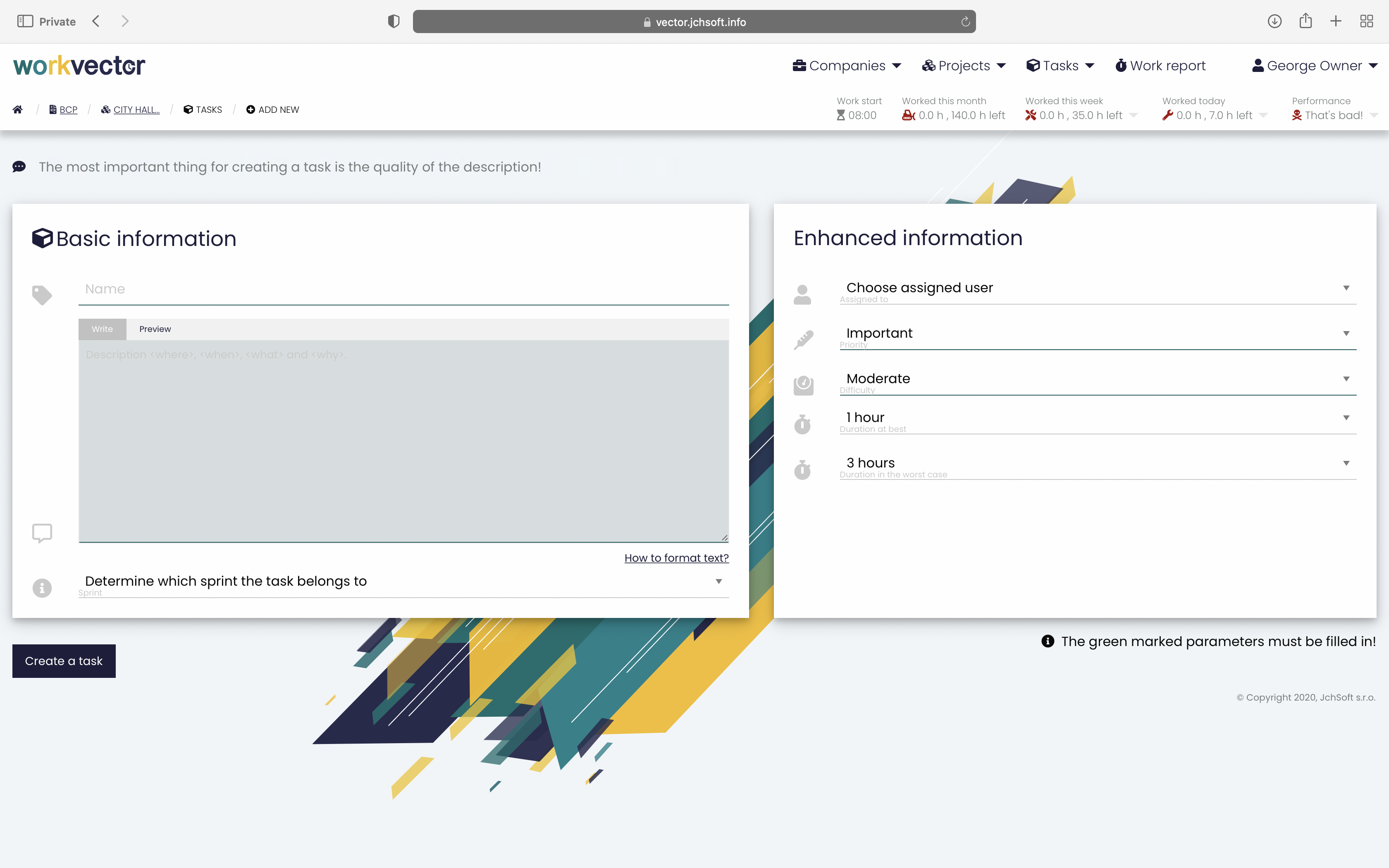 picture of McpTask.online's task creating